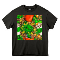 Asphalt coffee cups st. patrick's day with leopard seamless pattern bbs Heavy Core Tee - BundleAndBundleShop