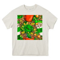 Cream coffee cups st. patrick's day with leopard seamless pattern bbs Heavy Core Tee - BundleAndBundleShop