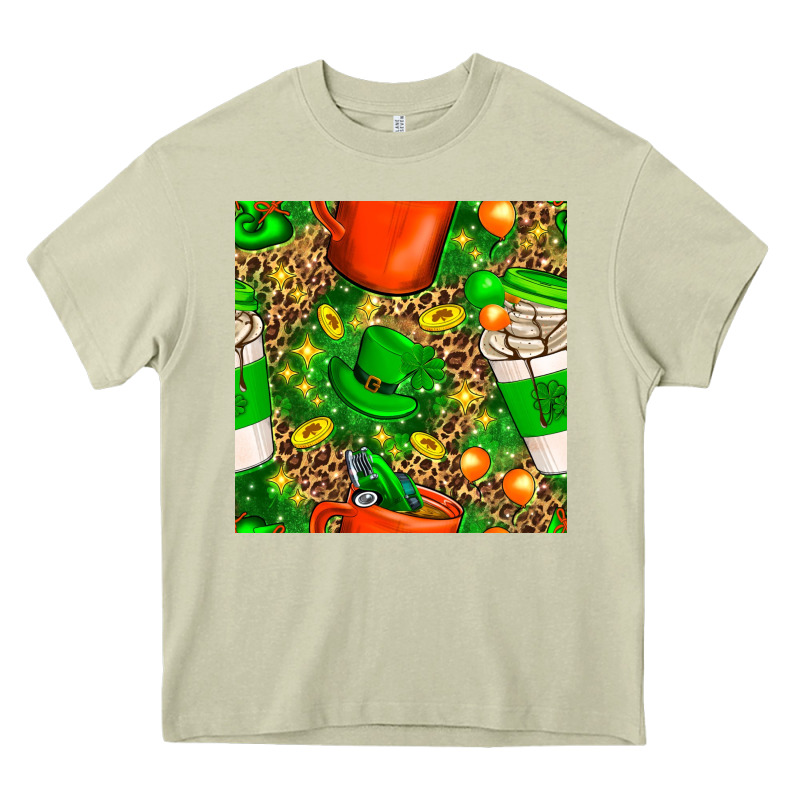 Coffee Cups St. Patrick's Day With Leopard Seamless Pattern Bbs Heavy Core Tee by BundleAndBundleShop | Teevron