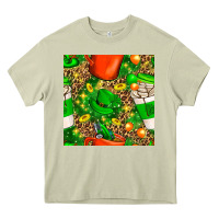 Mossy coffee cups st. patrick's day with leopard seamless pattern bbs Heavy Core Tee - BundleAndBundleShop