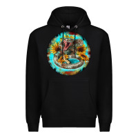Black rattlesnake and sunflower Premium Hoodie - BarkalooDesign