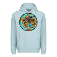Blue Mist rattlesnake and sunflower Premium Hoodie - BarkalooDesign
