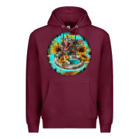 Burgundy rattlesnake and sunflower Premium Hoodie - BarkalooDesign
