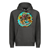 Charcoal Heather rattlesnake and sunflower Premium Hoodie - BarkalooDesign