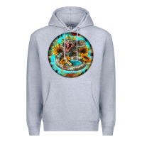 Heather Grey rattlesnake and sunflower Premium Hoodie - BarkalooDesign