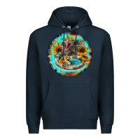 Navy rattlesnake and sunflower Premium Hoodie - BarkalooDesign
