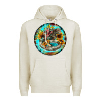Oatmeal Heather rattlesnake and sunflower Premium Hoodie - BarkalooDesign