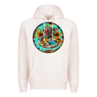 Pale Pink rattlesnake and sunflower Premium Hoodie - BarkalooDesign