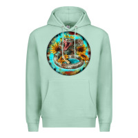 Seafoam rattlesnake and sunflower Premium Hoodie - BarkalooDesign