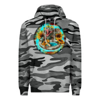 Slate Camo rattlesnake and sunflower Premium Hoodie - BarkalooDesign