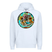 White rattlesnake and sunflower Premium Hoodie - BarkalooDesign
