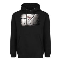 Black Volleyball Brushstroke Heavyweight Hoodie - RanaPortraitStore