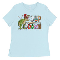 Baby Blue 3 up 3 down rex Ladies Tee - CowhideDigitalArt