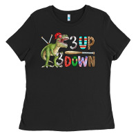 Black 3 up 3 down rex Ladies Tee - CowhideDigitalArt