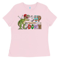 Bubblegum Pink 3 up 3 down rex Ladies Tee - CowhideDigitalArt
