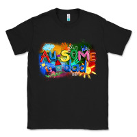 Black Au-some dad Autism Classic Tee - FaDigitalArtStudio