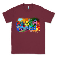 Burgundy Au-some dad Autism Classic Tee - FaDigitalArtStudio