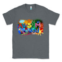 Charcoal Heather Au-some dad Autism Classic Tee - FaDigitalArtStudio