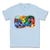 Dusty Blue Au-some dad Autism Classic Tee - FaDigitalArtStudio