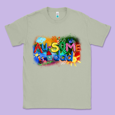 Au-some Dad Autism Classic Tee Designed By Fadigitalartstudio
