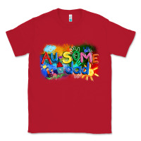 Red Au-some dad Autism Classic Tee - FaDigitalArtStudio