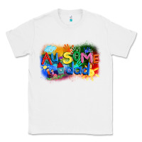 White Au-some dad Autism Classic Tee - FaDigitalArtStudio
