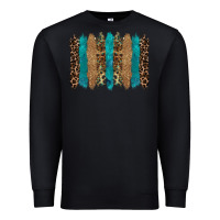 Black glitter turqoise leopard tooled leather background Premium Sweatshirt - RanaPortraitStore