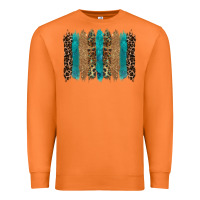 Carrot glitter turqoise leopard tooled leather background Premium Sweatshirt - RanaPortraitStore