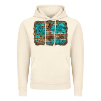 Vintage Artic western turquoise stone aztec tiger pattern background Vintage Hoodie - Artiststas