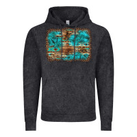 Western Turquoise Stone Aztec Tiger Pattern Background Vintage Hoodie | Teevron
