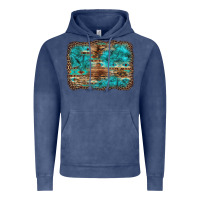 Vintage Denim western turquoise stone aztec tiger pattern background Vintage Hoodie - Artiststas