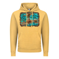 Vintage Mustard western turquoise stone aztec tiger pattern background Vintage Hoodie - Artiststas