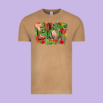 Ent Crew Christmas Vintage Tee Designed By Cowhidedigitalart