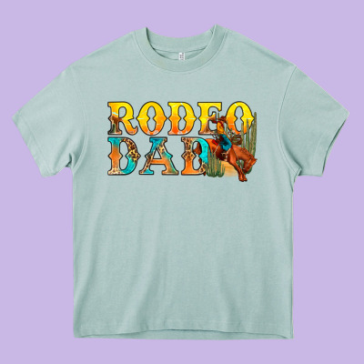 Western Rodeo Dad Heavy Core Tee Designed By Bundleandbundleshop