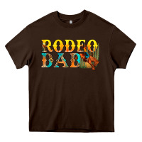 Chocolate Brown Western Rodeo Dad Heavy Core Tee - BundleAndBundleShop