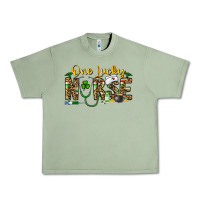 Oil Green one lucky nurse Urban Heavy Tee - CowhideDigitalArt