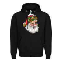 Black santa with snow Zipper Hoodie - RanaPortraitStore