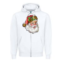 White santa with snow Zipper Hoodie - RanaPortraitStore