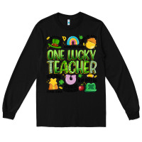 Black one lucky teacher lucky charm Long Sleeve Tee - Artiststas
