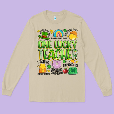 One Lucky Teacher Lucky Charm Long Sleeve Tee Designed By Artiststas