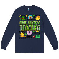 Navy one lucky teacher lucky charm Long Sleeve Tee - Artiststas