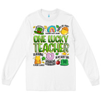 White one lucky teacher lucky charm Long Sleeve Tee - Artiststas