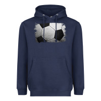 Navy Soccer Ball Brushstroke Heavyweight Hoodie - RanaPortraitStore