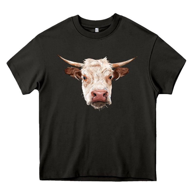 Hereford Cow Head Heavy Core Tee by RanaPortraitStore | Teevron