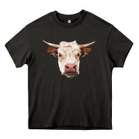 Asphalt hereford cow head Heavy Core Tee - RanaPortraitStore