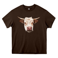 Chocolate Brown hereford cow head Heavy Core Tee - RanaPortraitStore