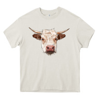 Cream hereford cow head Heavy Core Tee - RanaPortraitStore