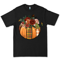 Black floral pumpkin Premium Tee - BundleAndBundleShop