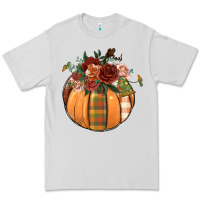Dove Grey floral pumpkin Premium Tee - BundleAndBundleShop