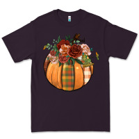 Plum floral pumpkin Premium Tee - BundleAndBundleShop